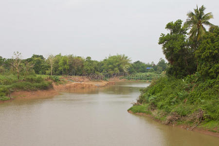 沿河看风景。