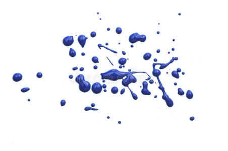 蓝色的颜料滴落照片