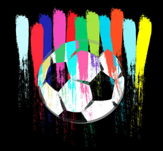 彩色足球抽象画