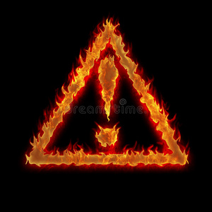 燃烧三角警示牌图片