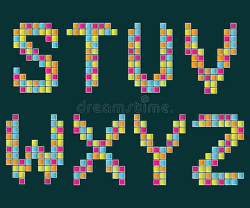 字母表的丰富多彩的马赛克字母u图片