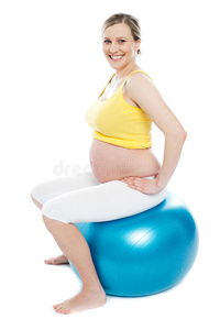 孕妇用健身球锻炼