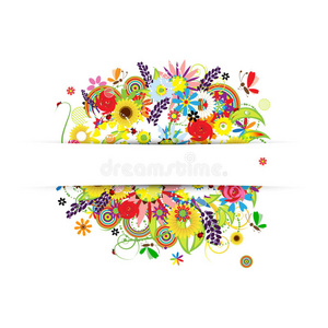 夏季花束礼品卡设计