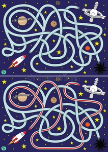 太空火箭迷宫照片