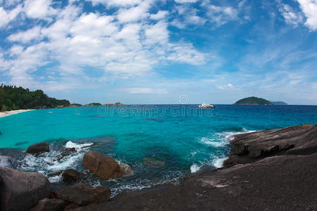 假期 海岸线 泰国 波浪 岩石 海洋 风景 天空 海湾 旅行