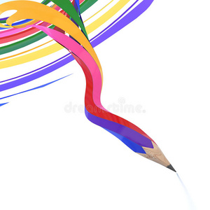 彩色铅笔的抽象背景线