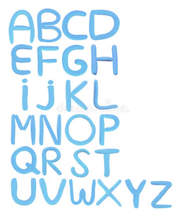 彩色字母表a到z孤立的白色背景