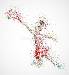 抽象网球运动员