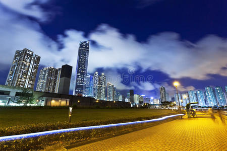 香港市区夜间