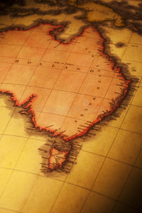 东澳大利亚和北澳大利亚旧地图图片