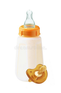 婴儿奶瓶和假人隔离