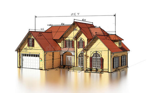 权杖 建筑 房子 百叶窗 建筑学 小屋 新的 形式 绘画