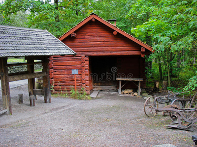 斯坎森的红色小屋图片