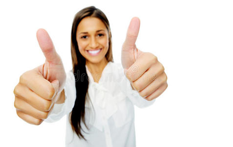 女商人表明拇指图片-女商人表明拇指素材-女商人表明拇指插画-摄图新