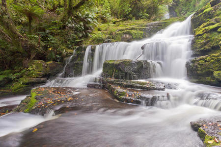 新西兰卡特林地区的麦克林瀑布
