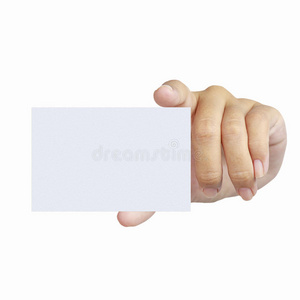手和一张白色的卡片