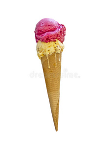 香草草莓冰淇淋