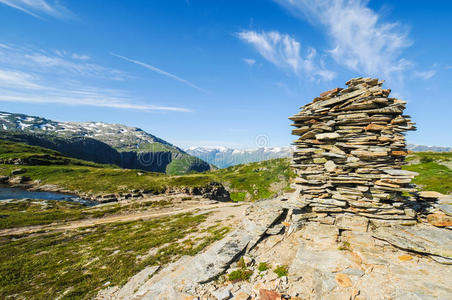 挪威哈达格尔维达石板石碑图片