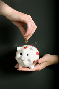 经济 债务 货币 储蓄 银行业 硬币 退休 现金 小猪 欧元