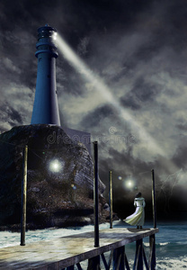 耐心等待等待渔夫插画