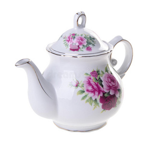 茶壶，背景是陶瓷茶壶。