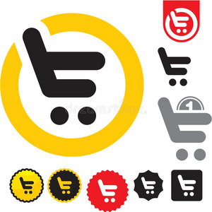 购物车图标.电子商店标志.照片