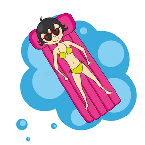 孩子晒太阳在海滩上晒太阳的女孩照片