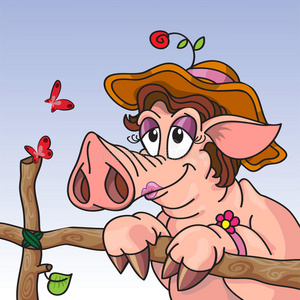 美女变成猪漫画图片