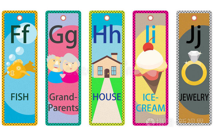 字母儿童教育书签集fj