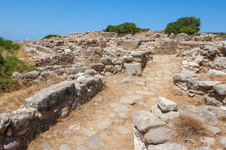 古尔尼亚的遗迹。希腊克里特岛