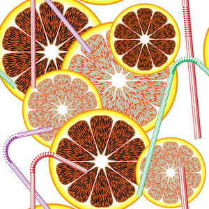 抽象无缝图案柑橘类水果