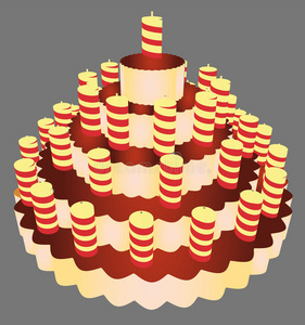 矢量生日蜡烛蛋糕