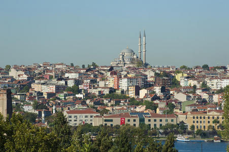伊斯坦布尔住宅区的城市景观图片