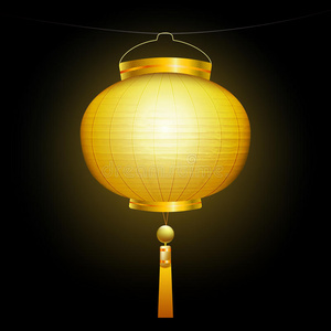 金色的中国灯笼。