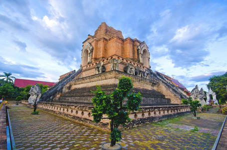 watjediluangtemple清迈旅游泰国阿西