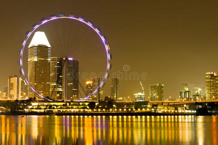 晚上的新加坡天际线