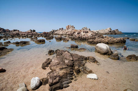 撒丁岛的自然海洋景观