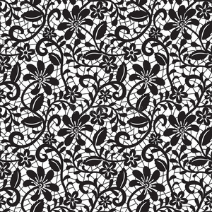 黑色无缝蕾丝图案照片