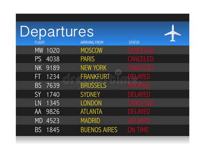 机场危机出发表延迟取消