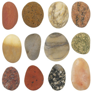 天然磨砂沙滩石照片