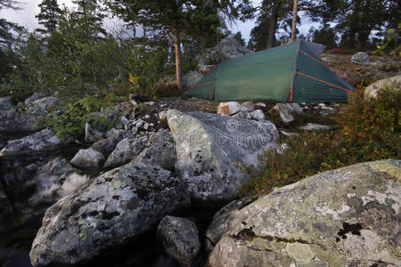 瑞典荒野中的帐篷