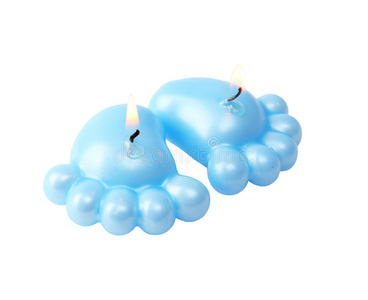 婴儿淋浴用蓝蜡烛