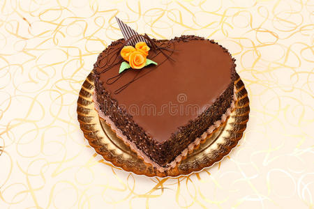 巧克力心形蛋糕