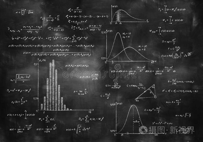 黑板上的数学物理公式