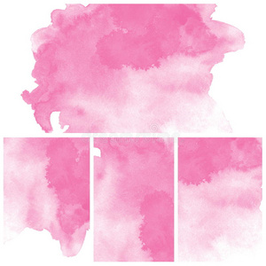 粉色抽象水彩艺术漆套装