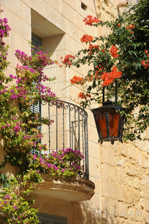 中世纪的马耳他姆迪纳阳台