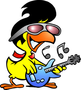 弹吉他的聪明小鸡