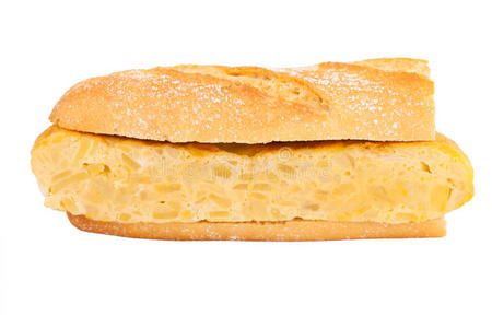 白色西班牙煎饼三明治图片