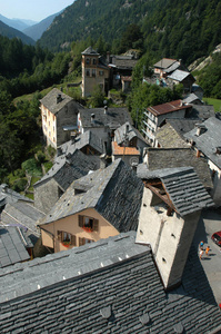 阿尔卑斯山 村庄 山谷 提契诺 风景 瑞士 马吉亚 石板