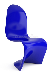 现代家具。蓝色塑料椅